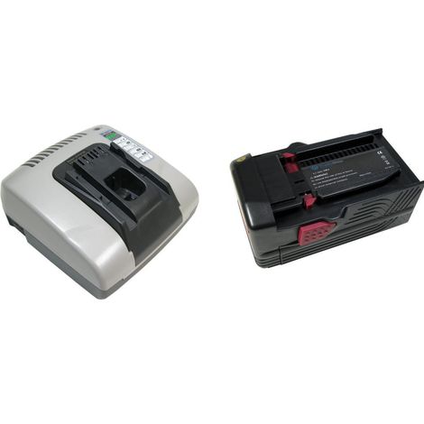 2in1 Angebot im Set: Akku Schnellladegerät mit 2x USB Anschluss + Hochleistungs Li-Ion 36V 6000mAh Akku für Hilti B36 B36V TE6A TE7A