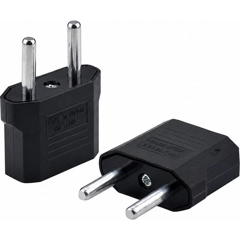 Adaptateur de prise secteur petit format européen 4.0 mm 6A 250V ABS 4.0 10 noir 10 g – Livraison gratuite