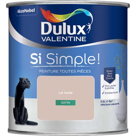 Peinture toutes pièces Dulux Valentine Si Simple  Satin Le Nude 0,5 L