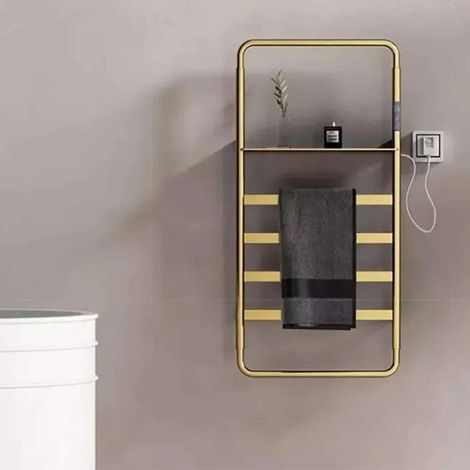 Sèche serviette électrique 300W doré brossé, Adès