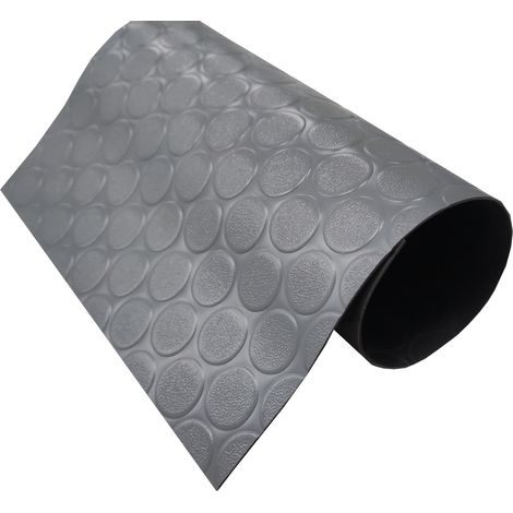 Suelo Goma Composición 100% Caucho Suelo Caucho Suelo PVC Suelo Protector Diseño Botones Gris Grosor 1MM Medida 100X100CM