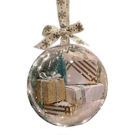 Boules de Noël transparentes en plastique à remplir, idéales pour décorer votre sapin ou votre intérieur. (1/5)