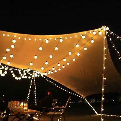 Guirnalda Luminosa Guirnalda Luminosa Exterior Guirnalda Luminosa de Camping al Aire Libre Guirnalda Luminosa LED Luces de Toldo para Camping Exterior 10m 40 Luces (1/4)