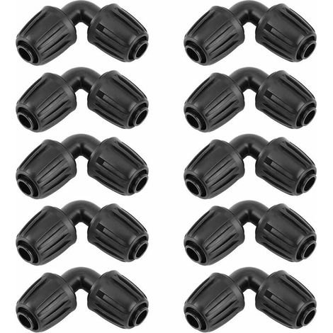 10 Pièces Adaptateur Coude d'Irrigation Goutte à Goutte, Tuyau d'Arrosage Coude Connecteur Universel Coude Joint de Accessoires d'Irrigation Agricole-LIAIKI (1/5)
