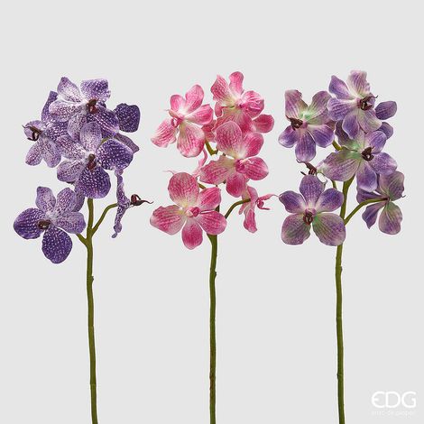 EDG Enzo De Gasperi Ramo Orchidea Vanda Artificiale H 70 Cm Ass. Violet Mix 1 Pz