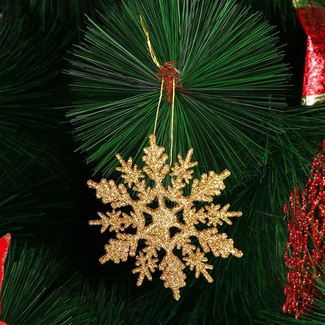 12 glitzernde Schneeflocken 10 cm, funkelnde Weihnachtsdekorationen für Baum, Party, Hochzeit, DIY-Heim. (1/5)