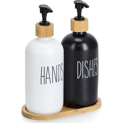 Zeller Set distributori di sapone nero 500 ml