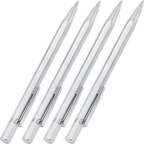 Pointe à Tracer en Carbure de Tungstène Stylos à Tracer en Métal Stylos de Gravure en Alliage pour Plaque en Céramique/Métal/Verre 4 Pièces Trusquin (1/5)