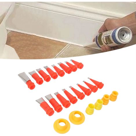 Ensemble de 16 applicateurs de calfeutrage en acier inoxydable et de 6 outils de finition pour calfeutrage de base de connexion pour la décoration intérieure (1/5)