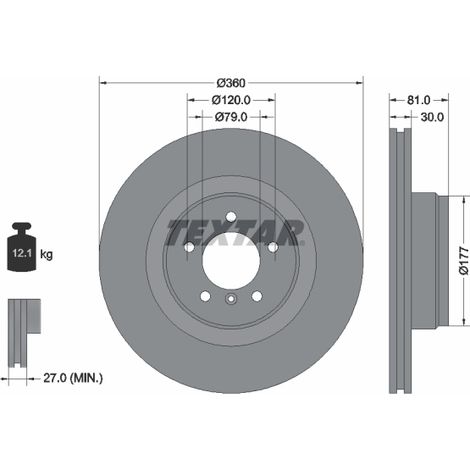 Lot de 2 Disques de frein Textar 92178403 LAND ROVER LR031843 SDB500140