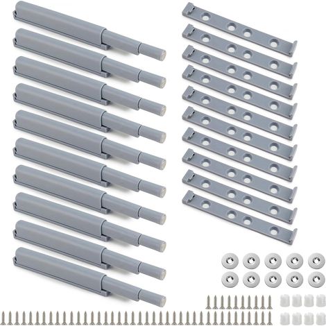 ® 10PCS Poussoir Porte Placard, Loquets Magnétique pour Meuble de Cuisine, Placards, Tiroirs (1/5)