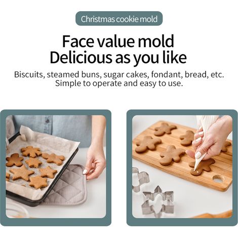 Ensemble de moules à biscuits en forme de maison en pain d'épice, pour la maison, la pâtisserie et l'organisation de la cuisine.-AquaForge (1/3)