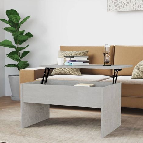 Table basse Table d'appoint pour Salon Chambre - Gris béton 80x50,5x41,5 cm Bois d'ingénierie BV779907 - BonneVie (1/5)