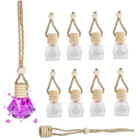 Flacon de parfum pour voiture - Non spécifié - 8 ml - Rechargeable - Diffuseur en verre - Lot de 30 (1/4)