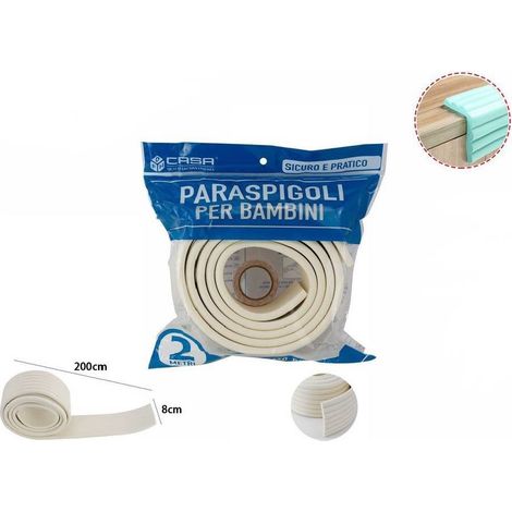 TrAdE Shop Traesio - Paraspigoli Sicurezza Bordo Tavolo Coprispigoli Bianca Bambini Neonati 2mt 69639 -