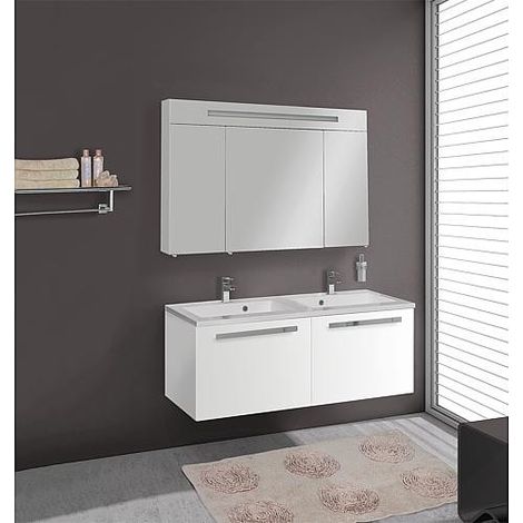 Ensemble de meubles de salle de bains EBLI série MAB blanc mat (1/5)