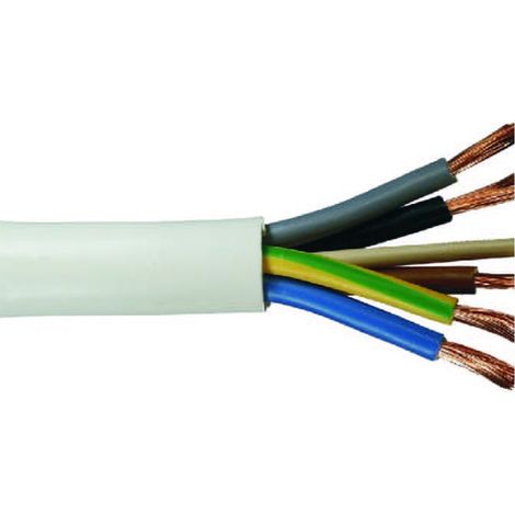 PVC-SCHLAUCHLEITUNG H05VV-F 5X2,5 - 50 Meter weiß Kabel & Leitungen