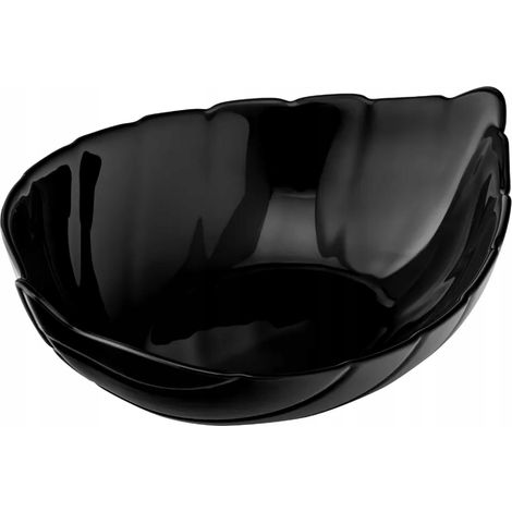 Ciotola da insalata in vetro, a forma di foglia, nera, universale, 17,5 cm, 330 ml, 1 pz.
