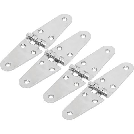 4 charnières de porte en acier inoxydable 316 de qualité marine pour bateaux, placards, trappes et camping-cars (6 trous) (1/5)