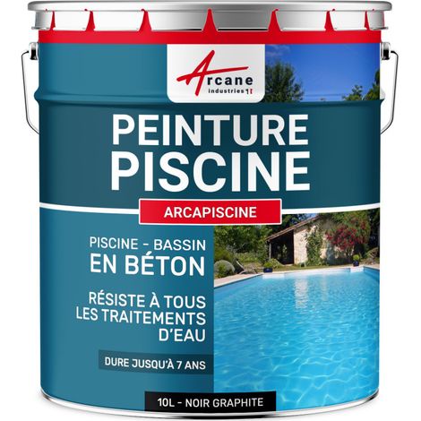 Schwimmbadfarbe - Schwimmbeckenfarbe - Poolfarbe für Betonbecken, Poolbeschichtung ARCAPISCINE - Graphitschwarz RAL 9011 - 10l
