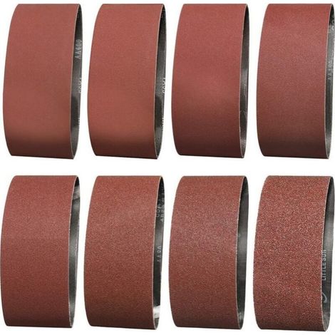 Bande abrasive 75 x 457 mm - Grain 1 x 40/60 et 2 x 80/120/180/240/320/400 - Bande abrasive pour ponçage, polissage et dépoussiérage, idéale pour le bois (14 pièces) (1/2)
