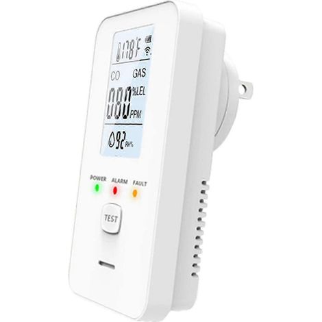 4-in-1 Multifunktionsdetektor für Erdgas, Kohlenmonoxid, Propangas, Haus, Wohnung, Wohnmobil – inklusive Temperatur- und Feuchtigkeitsanzeige. (1/5)