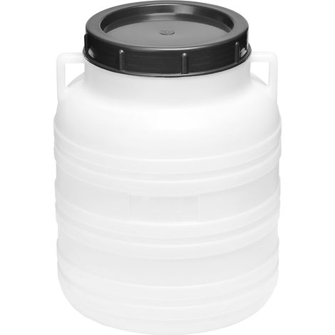 Garronda réservoir d'eau de 10 litres, Baril Alimentaire, fût à Large Ouverture en HDPE et sans BPA, tonneau de Jardin, bac à Aliments pour Animaux, conteneur d'eau, tonneau Universel GD-0078, Blanc