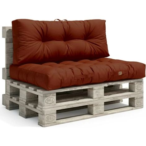 Ensemble Coussins Palette 120x80 Terracotta - Imperméable & Épais 15cm (1/5)