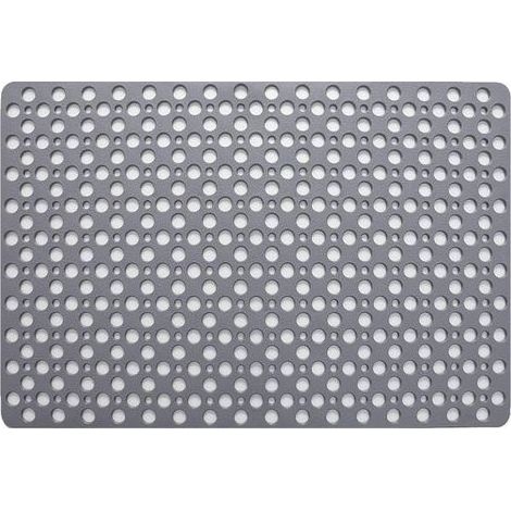 Tappetino da doccia antiscivolo antibatterico, 43 x 75 cm Tappetino da bagno per vasca resistente alla muffa e lavabile in lavatrice per doccia o vasca, foro rotondo grigio (1/5)