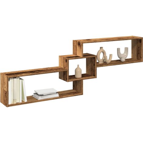 Mueble pared madera ingeniería madera envejecida 158x18x53 cm vidaXL (1/5)