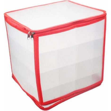 Scatola porta palline di Natale per 64 palline - Scatola trasparente in plastica per palline di Natale con divisori, decorazioni per albero di Natale, palline e decorazioni per albero - A.. (1/4)