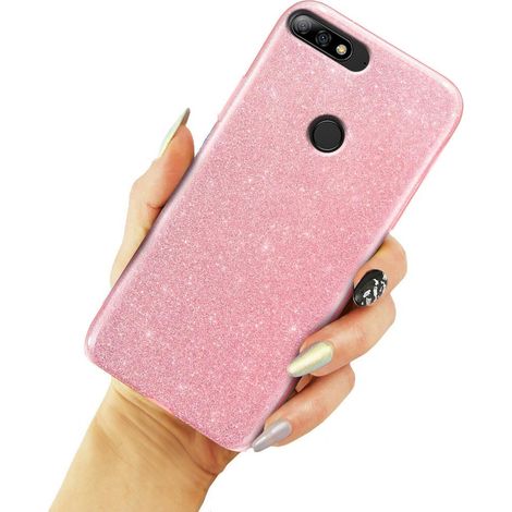 Coque à paillettes rose pour Huawei Y7 2018 (1/3)