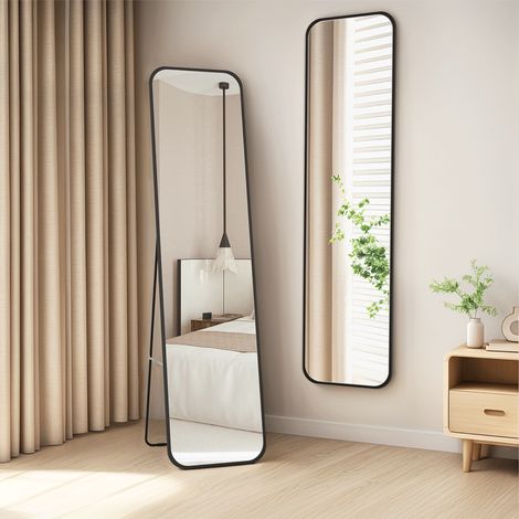 Heilmetz – Miroir sur pied 160x40 cm – Verre trempé haute définition – Cadre en aluminium résistant – Design moderne pour chambre et salon (1/5)