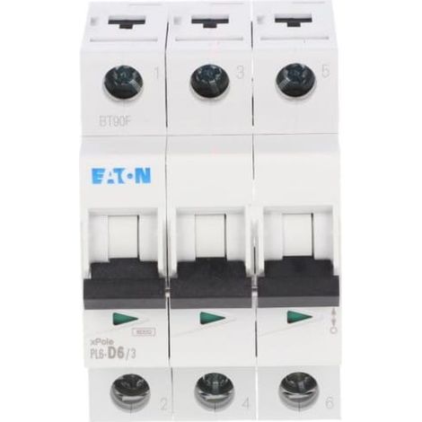 Interruttore automatico 3P D 6A 6kA AC PL6-D6/3 286610