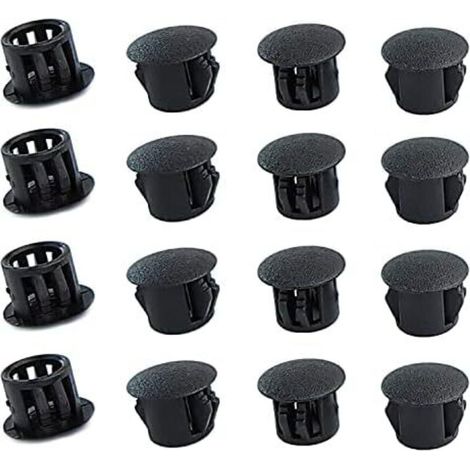 20 Pièces 12mm Bouchons en Plastique Rond, Cache Trou Meuble, Cache Trou Plastique, Noir, Bouchon de Trou de Percage pour Verrouillage Trou Meubles