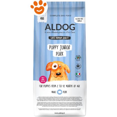 Aldog Dog Super Premium Puppy-Junior Mini Maiale - Sacco 12 Kg - Cibo Secco Cani