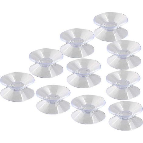 Ventouse double face, ventouse, achat de ventouses, lot de 10, ventouses transparentes pouvant être collées sur des miroirs ou du verre (1/5)