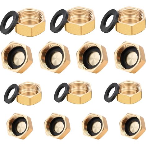 Packung mit 14 Dichtungsstopfen – 1/2" und 3/4" – Für Badezimmerrohre, Heizungs- und Trinkwassersysteme – Für Trinkwassersysteme
