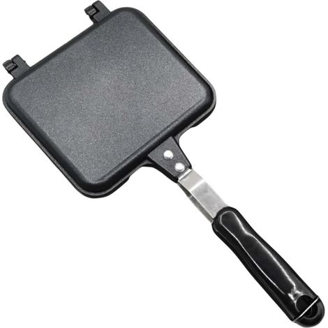 Poêle antiadhésive double face pour griller sandwichs, gaufres et desserts, idéale pour une utilisation sur les cuisinières à gaz et dans toutes les cuisines - AquaForge (1/5)