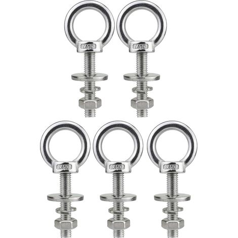 vis en acier inoxydable avec écrous 10 x 50 mm de long pour
