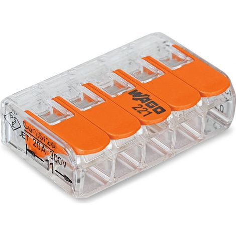 Wago Compact Hebelklemme Anzahl Leiter 5, 0,14 - 4 mm², 10 Stück Verbindungsklemmen
