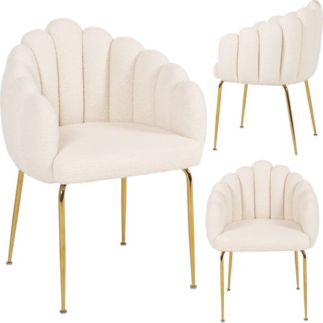 Sedia imbottita Fogia elegante glamour agnello bouclé teddy JUMIhome (1/5)