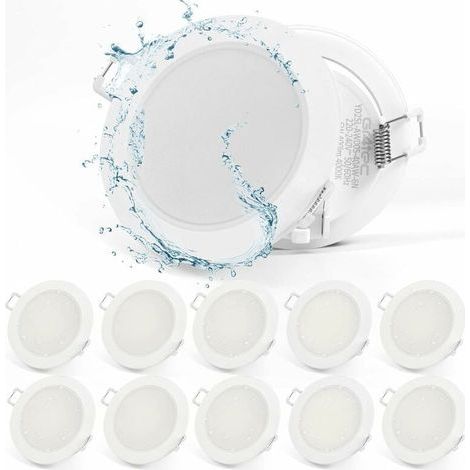 Spot encastrable mur et plafond Spot LED Encastrable Extra Plat 220V, 10x 5W Plafonnier Encastré 400LM 4000K Blanc Neutre, Spot Encastré Ultra-mince 35MM, Trou 68-80mm Pour Salon Chambre Salle de Bai (1/5)