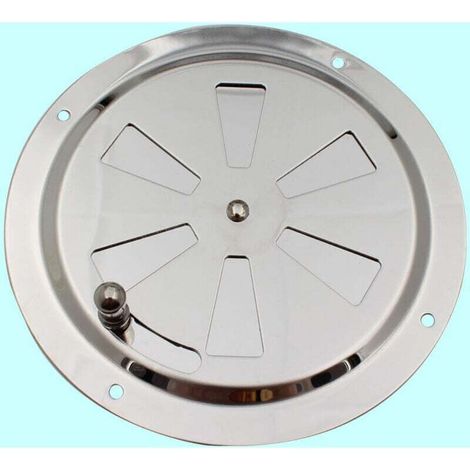 2pcs Grille de Ventilation Ronde, Rosette d'aération en Acier Inoxydable, Grille D'aération 125 mm en Acier Inoxydable Conduit D'évacuation Air Entrant Air Evacué Ventilation Volets Régl (1/3)