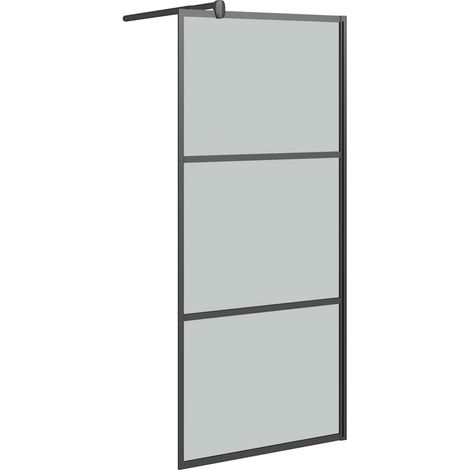 Maison Exclusive - Paroi de douche 90x195 cm Verre ESG foncé Noir (1/5)