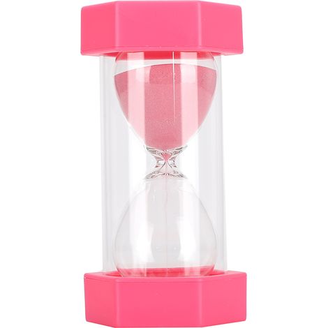 Sablier hexagonal de 15 minutes, rose, pour la décoration intérieure ou comme cadeau d'anniversaire. (1/5)