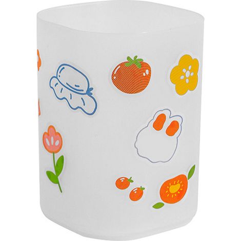 Porte-stylos rond, plastique givré antidérapant, grande capacité 6.7x10cm, organisateur de bureau élégant pour étudiants (1/5)