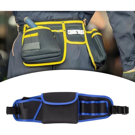 Ceinture porte-outils, mandrin de perceuse, tablier de rangement, organiseur pour électriciens, plombiers, bricoleurs, tissus Oxford noirs (1/4)