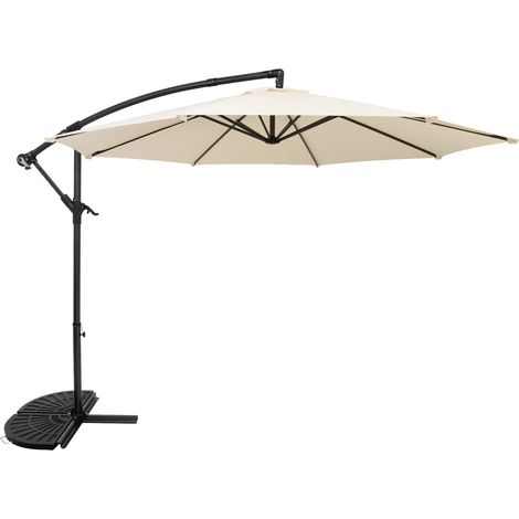 Cantilever Parasol 3m With Half Fan Base – Cream (1/5)