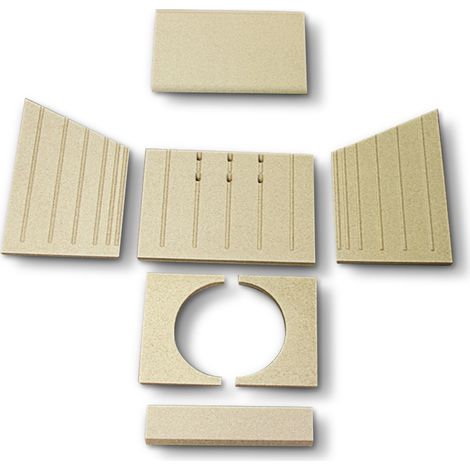 Habillage de foyer pour poêles à cheminée Logic de Wiking - vermiculite - 7 pièces